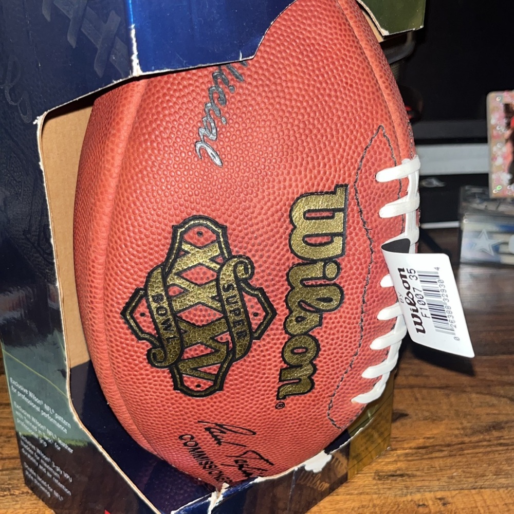 Wilson NFL Official Super Bowl 35 Giants vs Ravens 2001 Game Football - Brown